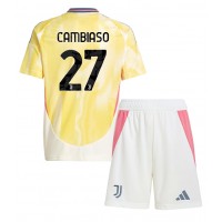 Camiseta Juventus Andrea Cambiaso #27 Segunda Equipación Replica 2024-25 para niños mangas cortas (+ Pantalones cortos)